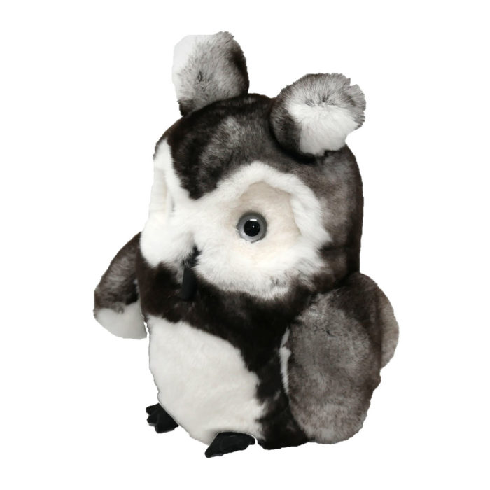 Peluche Hibou gris profil Caresse Orylag 2