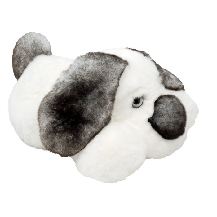 Peluche chien dormeur blanc gris S Caresse Orylag 2