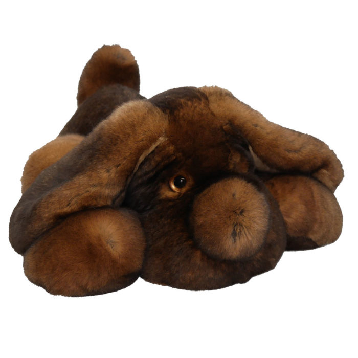 Peluche chien dormeur marron M Caresse Orylag 2