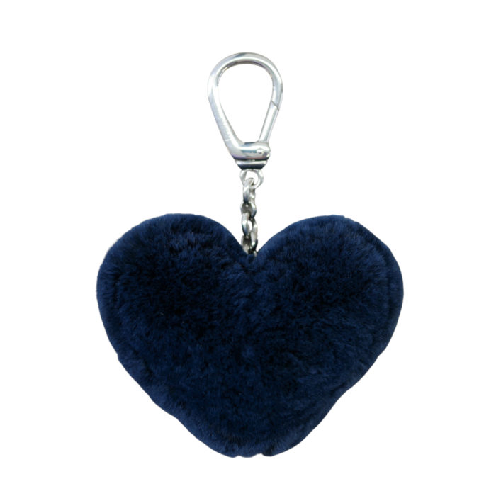 Porte clés Coeur Bleu Marine Rasé