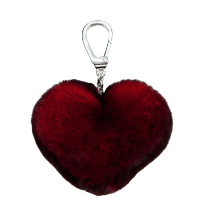 Porté clé Rouge Cerise attache en argent