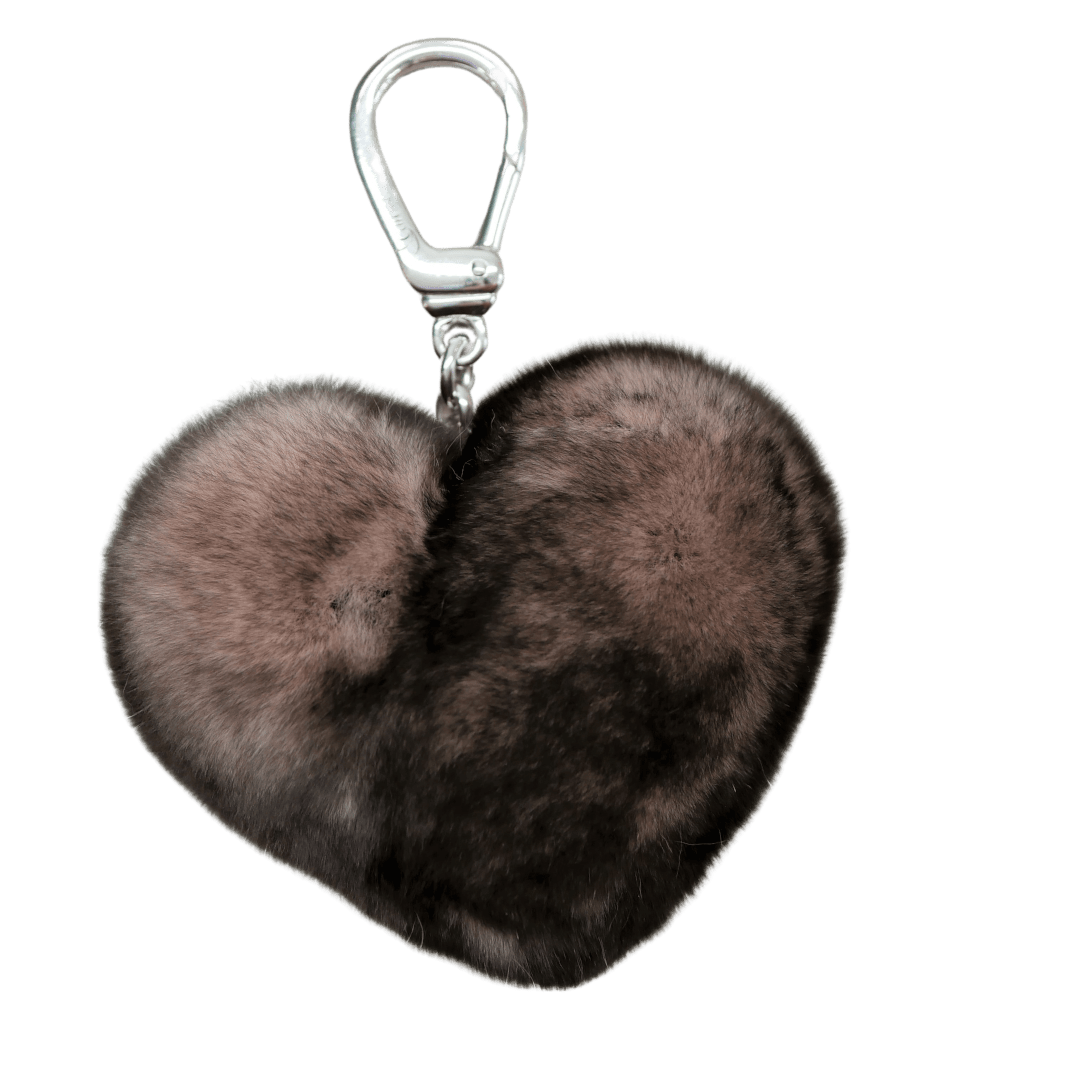 Porte-clés circulaire cœur argenté