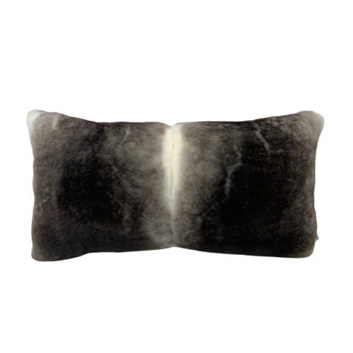 Coussin Fourrure Gris Recto Verso